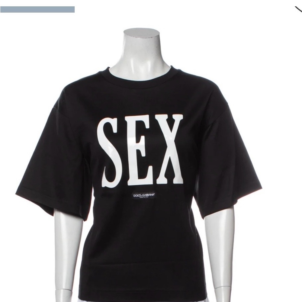 Dolce & Gabbana Black T-Shirt with White Bold Text
